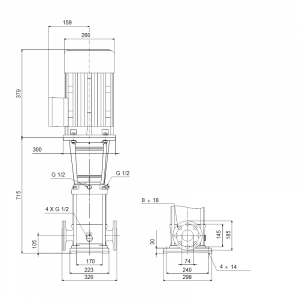 Центробежный вертикальный многоступенчатый насос Grundfos CR 32-4 96122013A 96122013_3