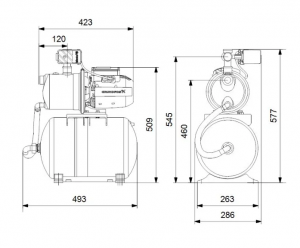 Насосная станция Grundfos JP 5-48 PT-H 1x230V 50Hz 1,5m SCHUKO HU 99463877 99463877_3